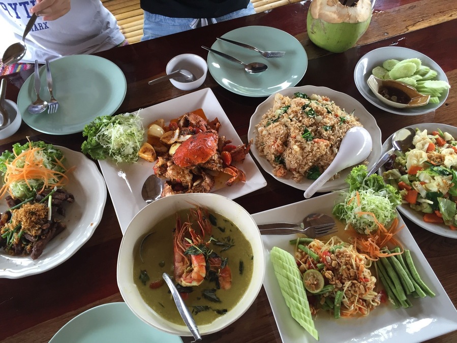 Delicious food by the river