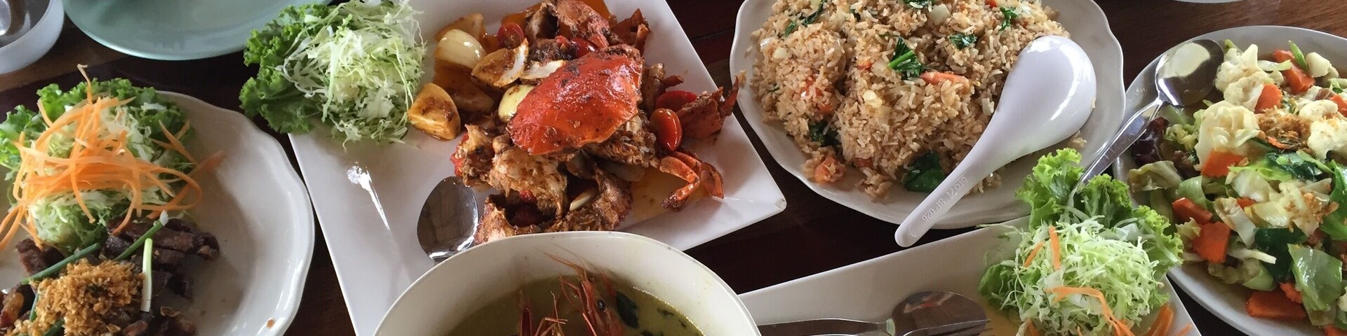 Delicious food by the river