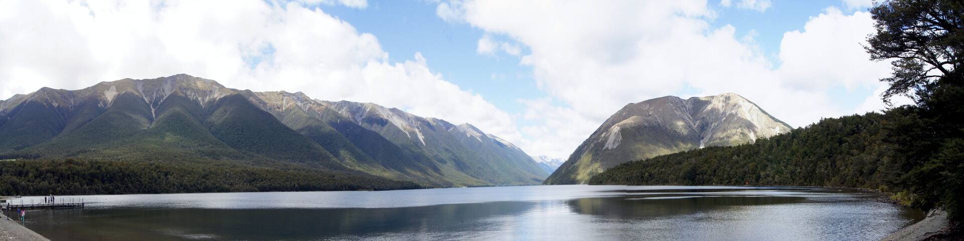 Landscape of Lake Rotoiti in St Arnaud, Nelson National Park, South Island, New Zealand