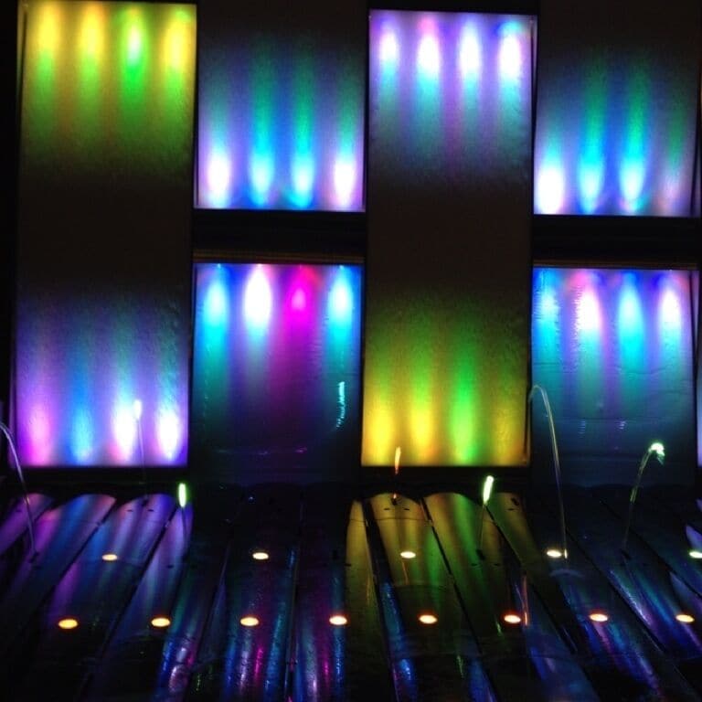 Water and lights show aboard the Equinox.