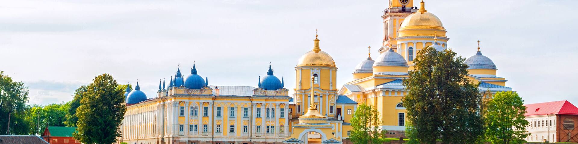 Tver region, Russia. Nilo-Stolobensky Monastery in Tver region and the Seliger lake in Tver, Russia - summer view
