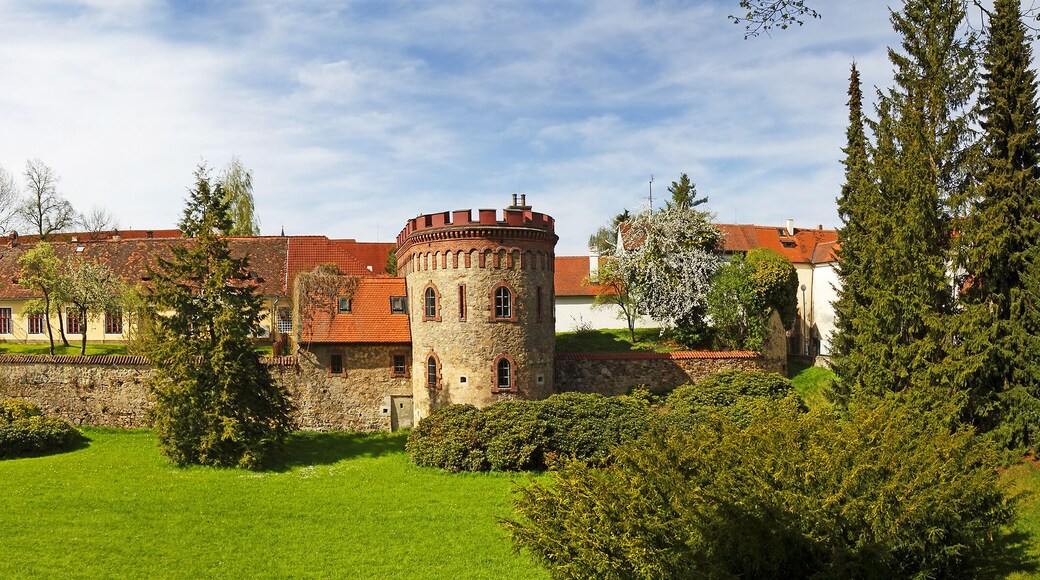 Panorama of Trebon, Remains of old town fortification, Trebon is a old historical town in South Bohemian Region, Czech republic
