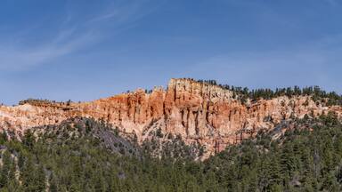 Claron Formation (Tcp) Pink member, ; weathers into picturesque cliffs, columns, spires, and pinnacles; Glendale is a town in Kane County, Utah geology. U.S. Route 89 (US 89)