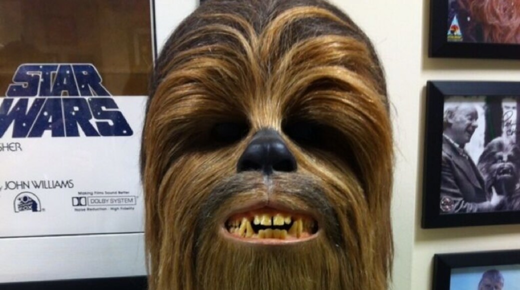 Chewbacca mask worn by Peter Mayhew in Star Wars. Enjoy Mark
