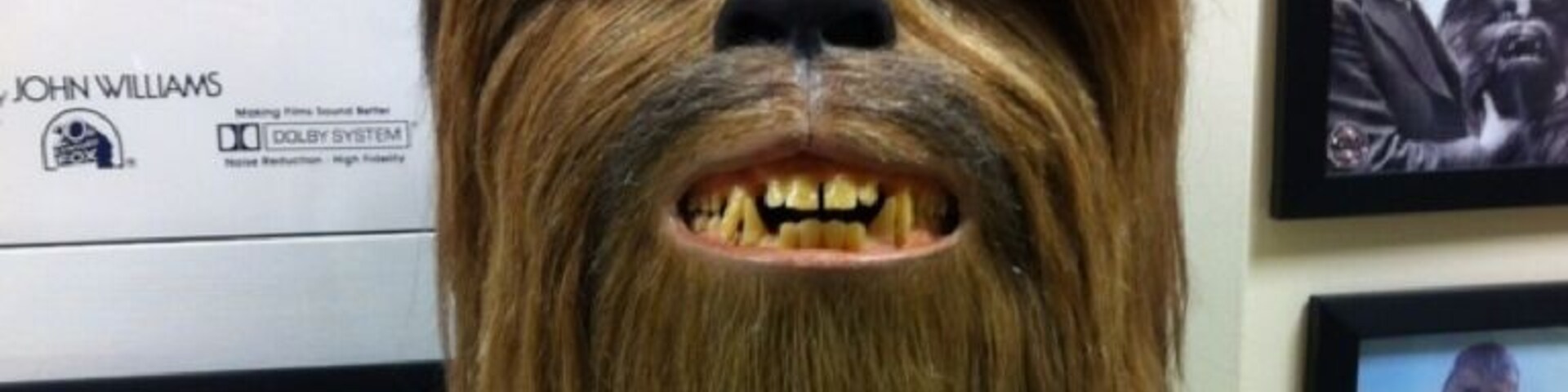 Chewbacca mask worn by Peter Mayhew in Star Wars. Enjoy Mark