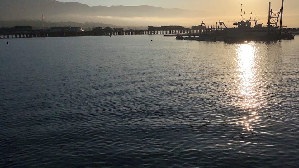 Starting off a great day of fishing with a beautiful #sunrise over the Santa Barbara Harbor #adventure #ocean #California