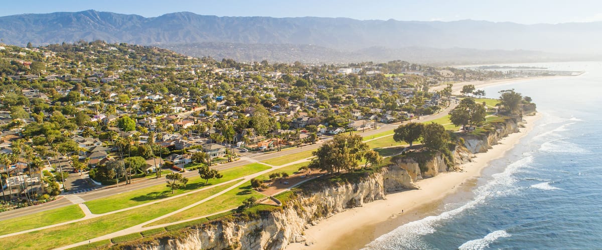 aerial view of Shoreline Park and The Mesa, Santa Barbara, California