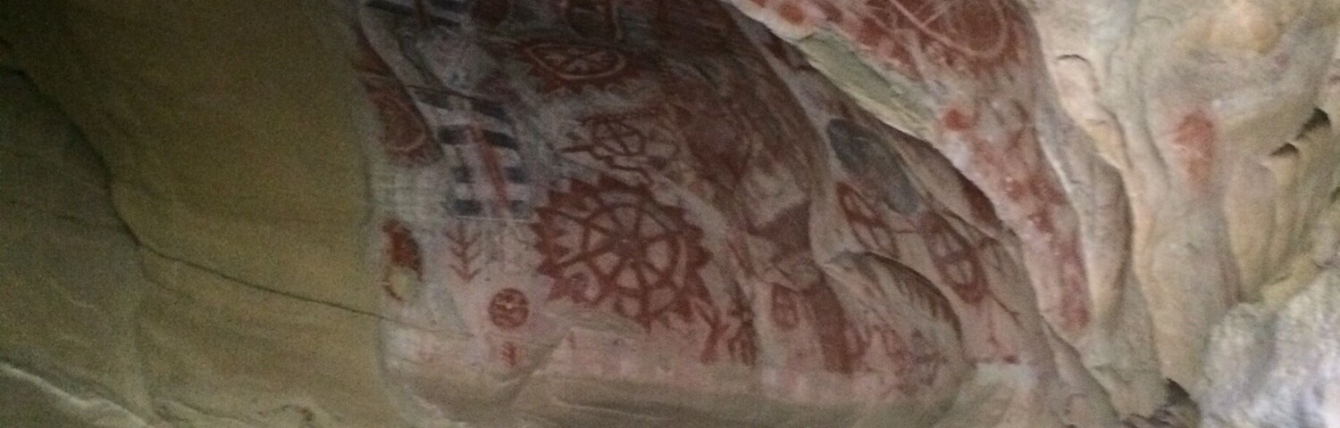 Chumash pictographs though to represent shaman's visions of the supernatural.
