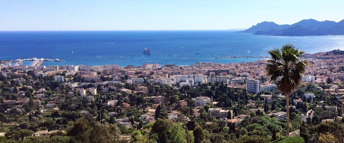 Looking out over Cannes, France. If you like to run, the promenade is perfect - it stretches all the way along the beach and up towards Palais de Festivals, so if you're lucky you might bump in to a few film stars on the way...