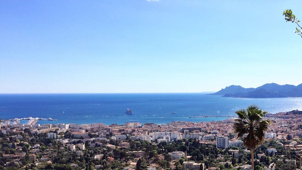 Looking out over Cannes, France. If you like to run, the promenade is perfect - it stretches all the way along the beach and up towards Palais de Festivals, so if you're lucky you might bump in to a few film stars on the way...