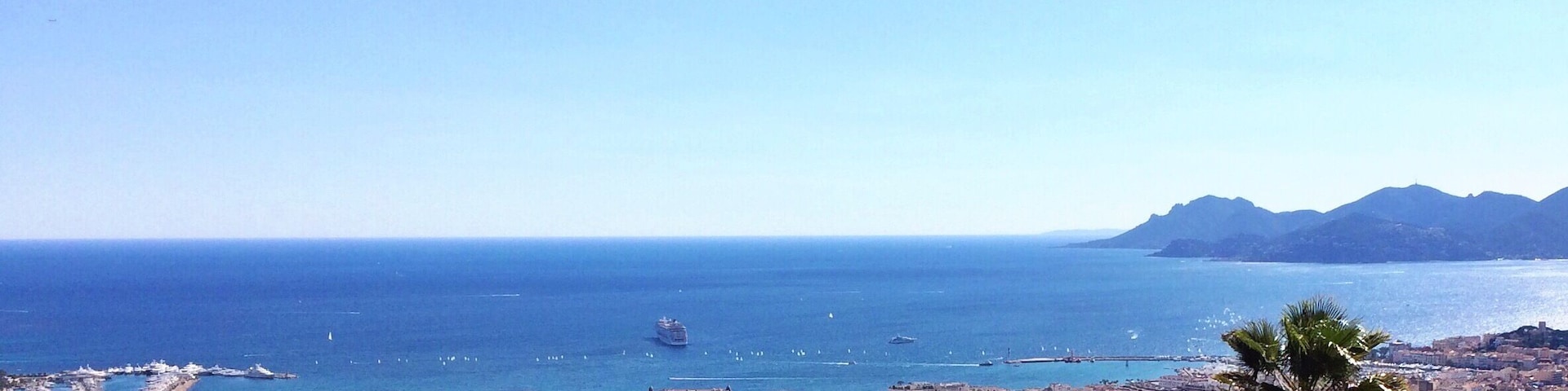 Looking out over Cannes, France. If you like to run, the promenade is perfect - it stretches all the way along the beach and up towards Palais de Festivals, so if you're lucky you might bump in to a few film stars on the way...