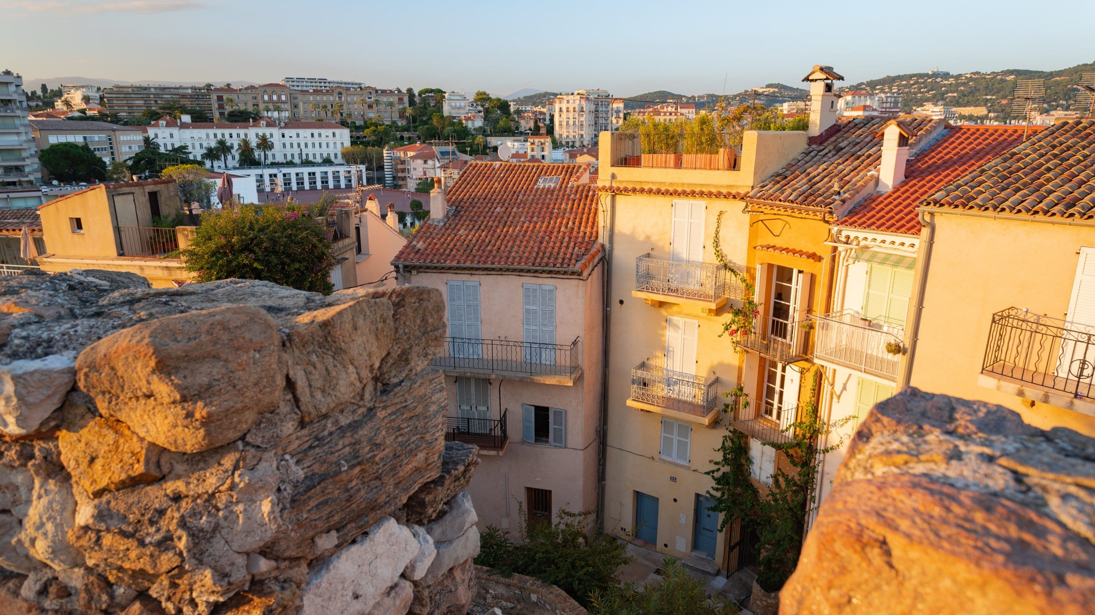 Cannes featuring a sunset