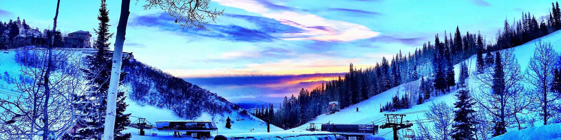 Sunrise on the slopes! Stein Erickson Lodge is an awesome place to escape and relax. Super close to town and quite luxurious. If you want to treat yourself... this is a good place to feel fabulous. A bit pricey though.