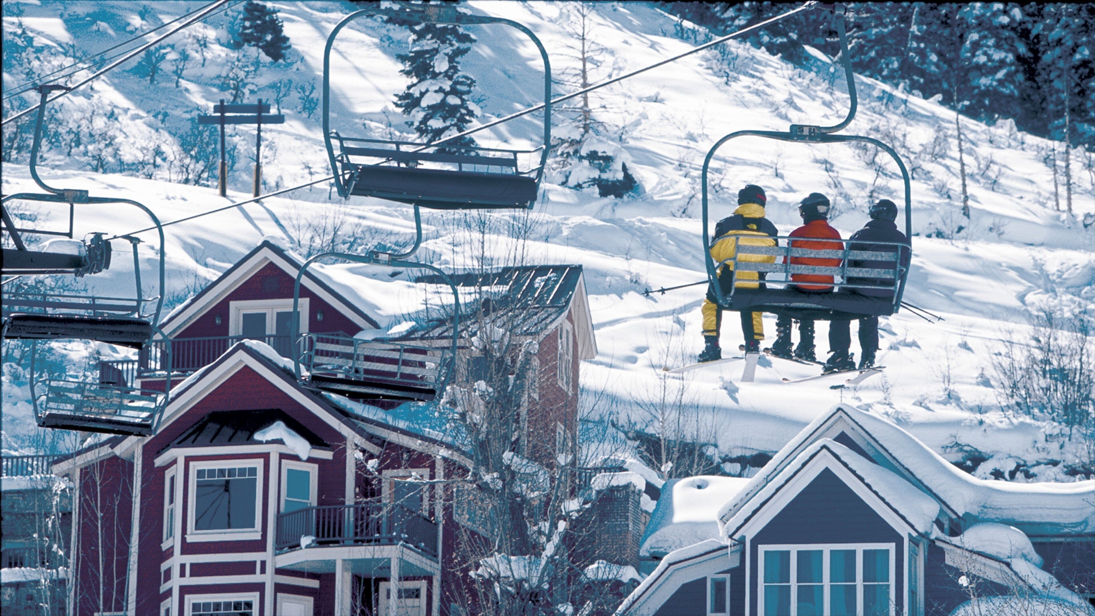 Park City fasiliteter samt snø og gondolbane