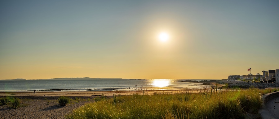 Revere Beach, Revere, Massachusetts, USA. It is a first public beach in America. It is close to Boston Logan Airport