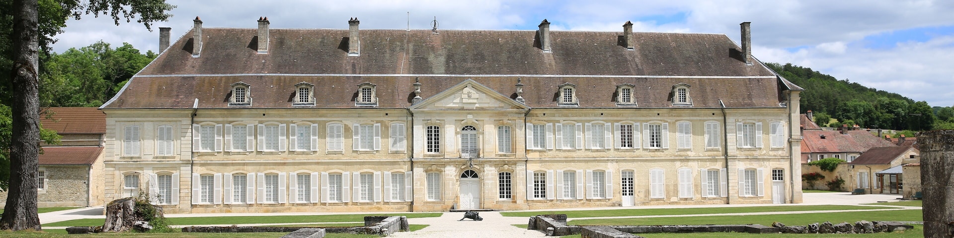 The historic Abbey Auberive in Burgundy, France