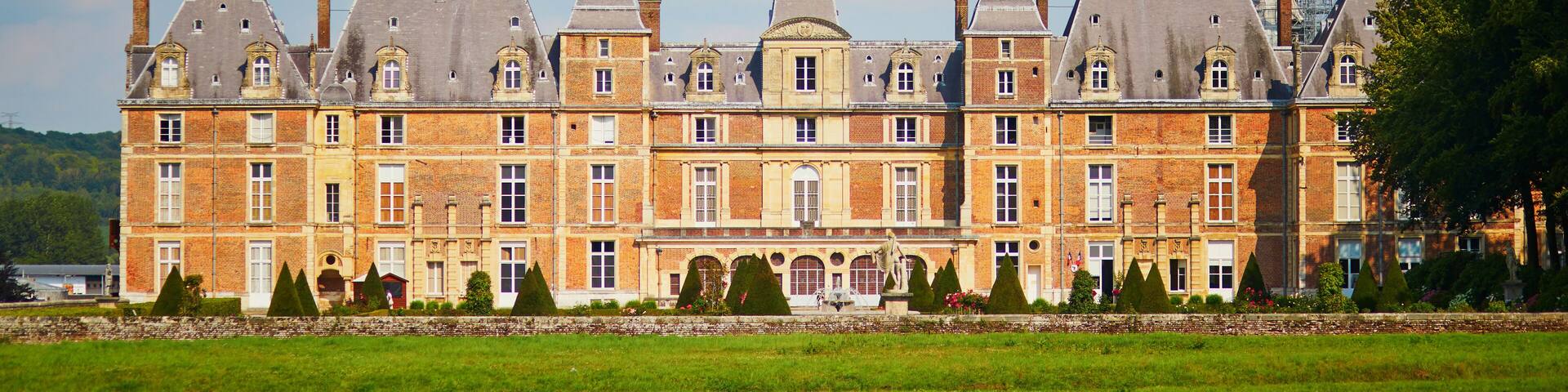 historical castle in town of Eu, Seine-Maritime, France