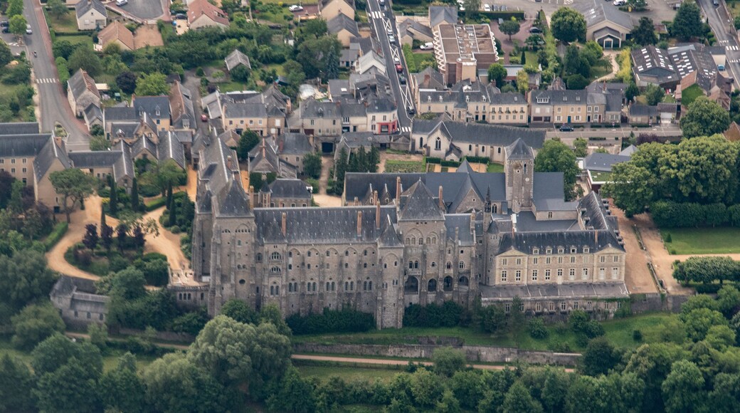 Vue aérienne de l'abbaye de Solesmes en France
