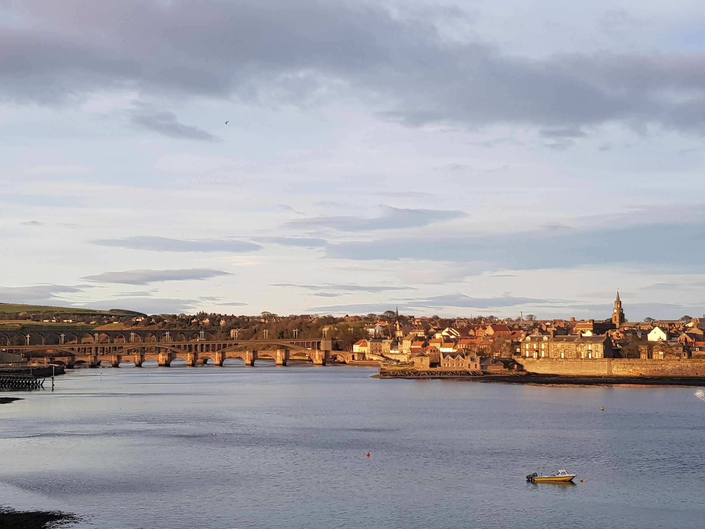 Historic Elizabethan walled town of Berwick upon Tweed, fought over by the Scottish and English 13 times