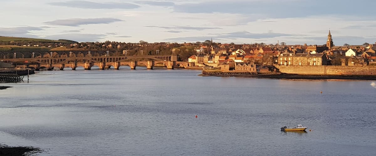 Historic Elizabethan walled town of Berwick upon Tweed, fought over by the Scottish and English 13 times