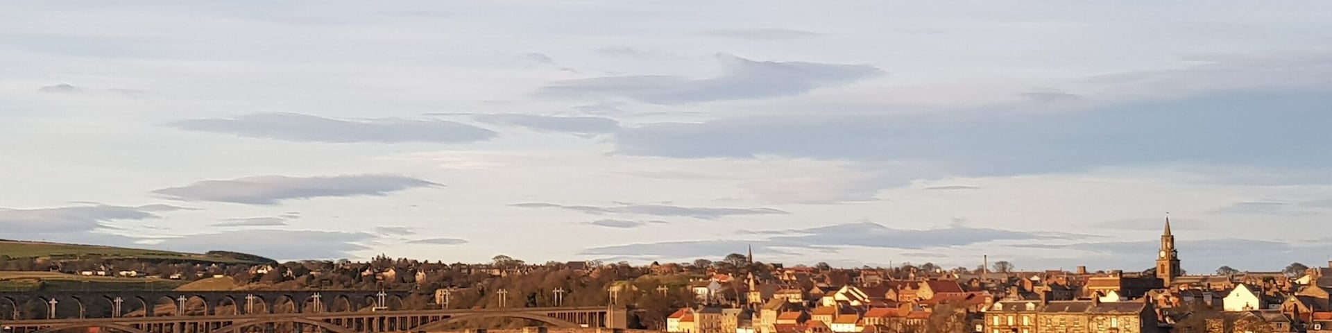 Historic Elizabethan walled town of Berwick upon Tweed, fought over by the Scottish and English 13 times