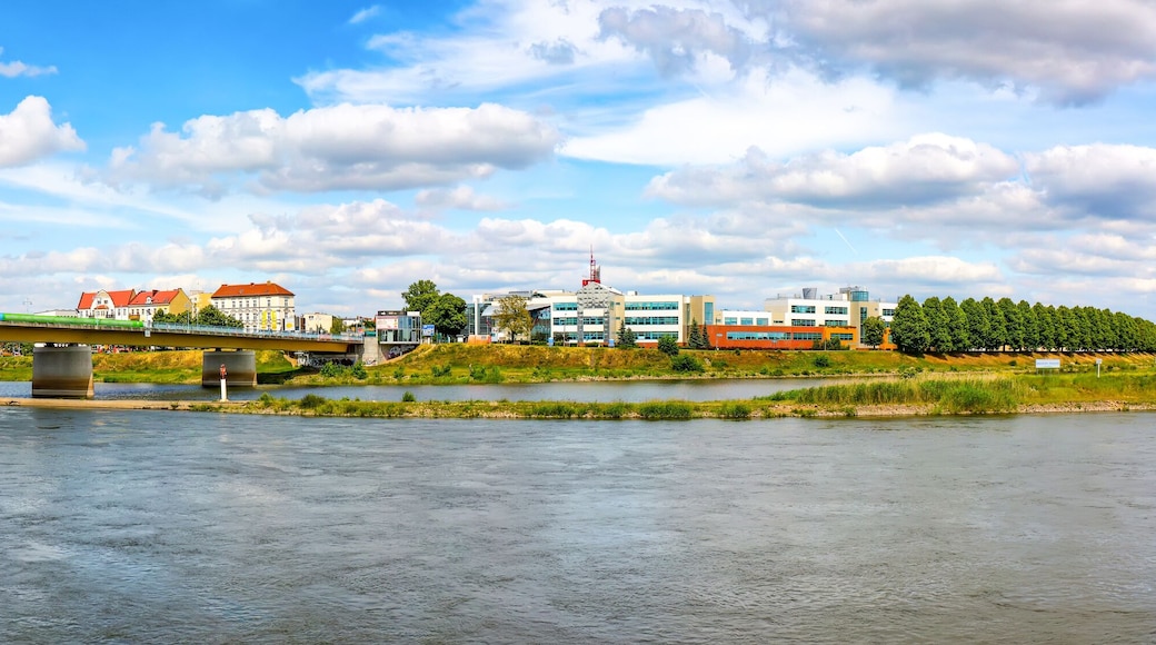 Frankfurt an der Oder mit Stadtbrücke und Slubice, Polen