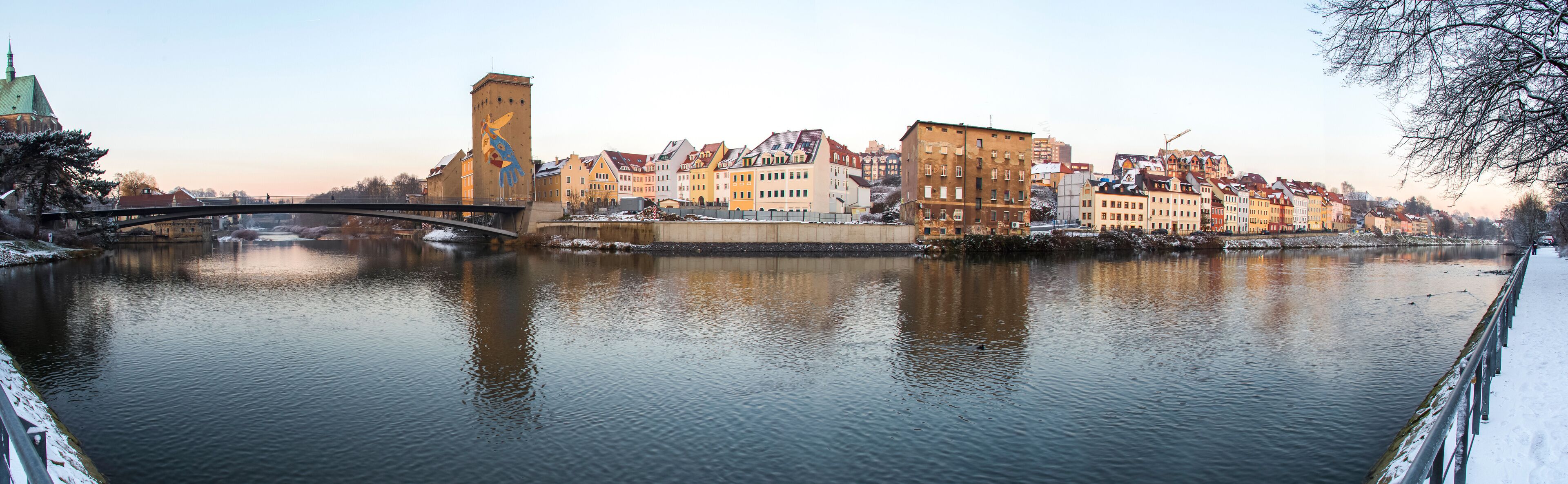 goerlitz historic city germany with poland border panorama