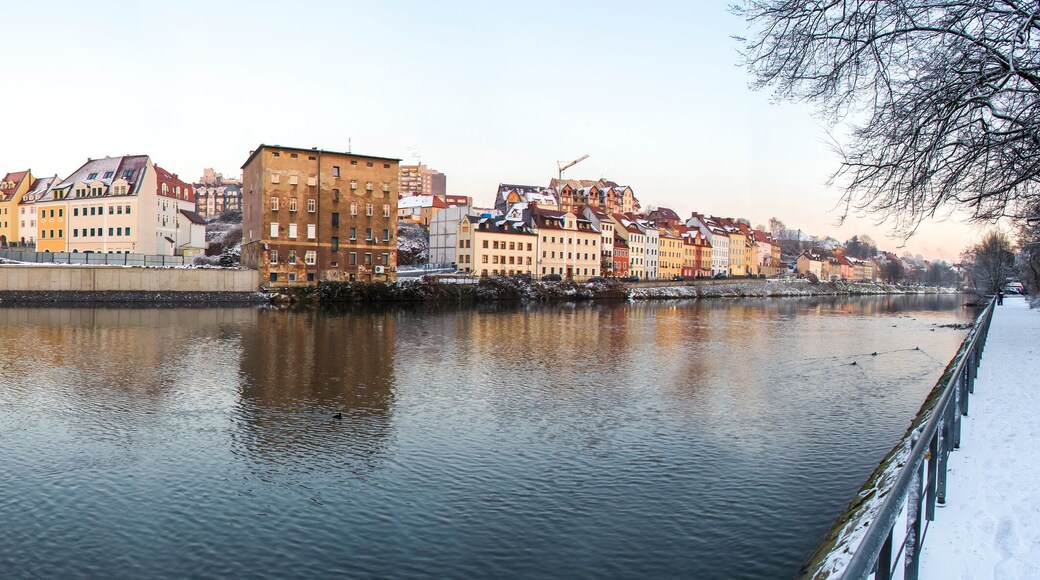 goerlitz historic city germany with poland border panorama