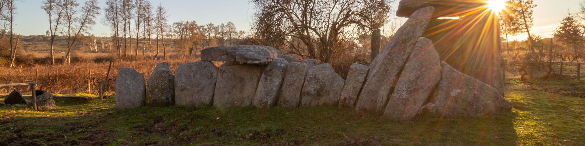 Dolmen da Cunha Baixa in the town of Mangualde, tomb megalithic monuments in Viseu District, Portugal