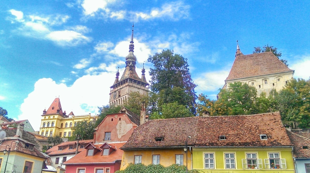 This is one of Dracula's castle and an entire citadel built in the 12th century that still has people who live inside today
