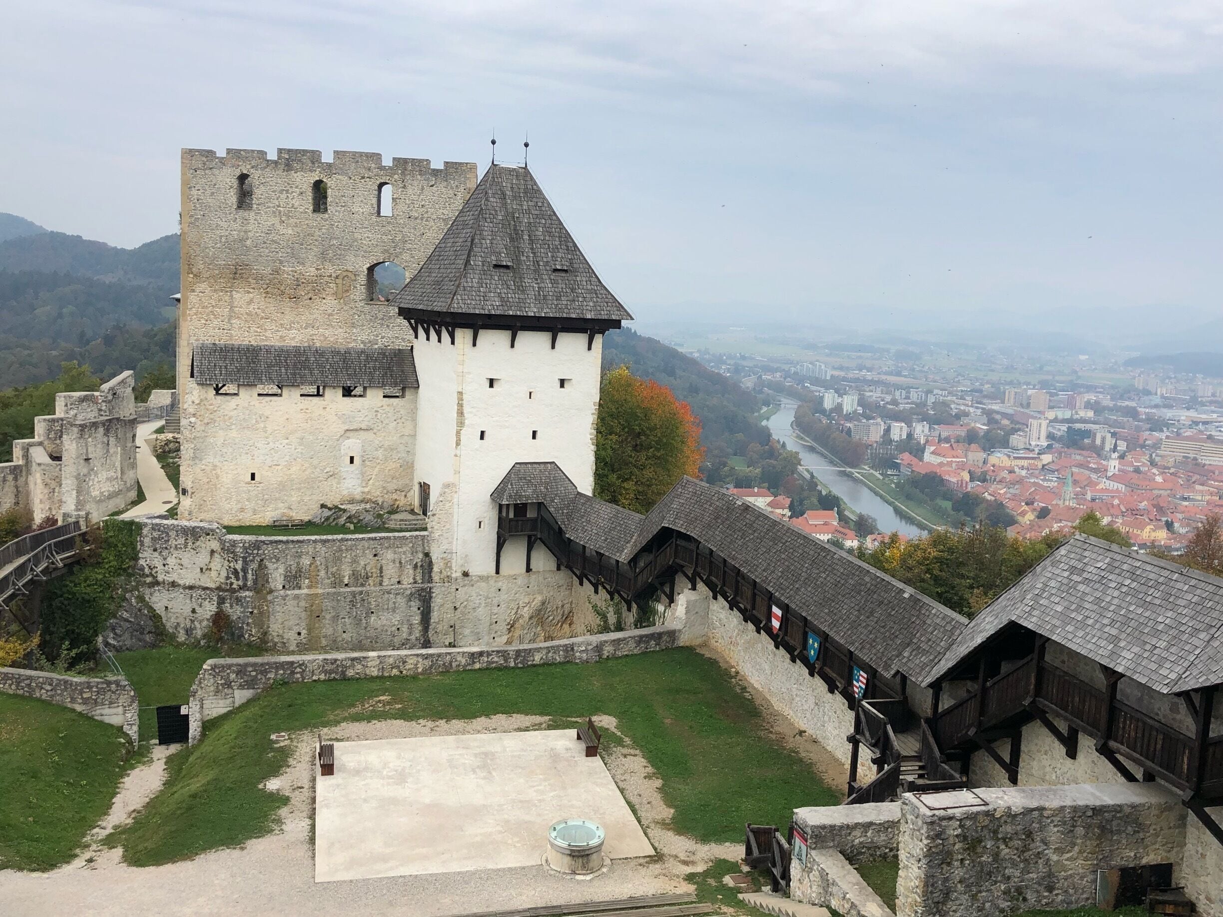 Old castle view from the tower
