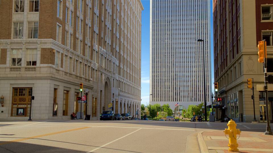 Tulsa que inclui uma cidade e um arranha-céu