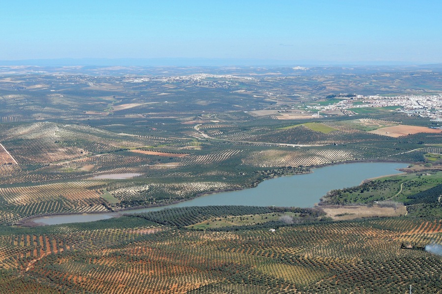 Fotografía aérea del complejo lagunar Zóñar - General - Jarambel - Lagunillas de Zurera - Huerta la Perrita (Aguilar de la Frontera).