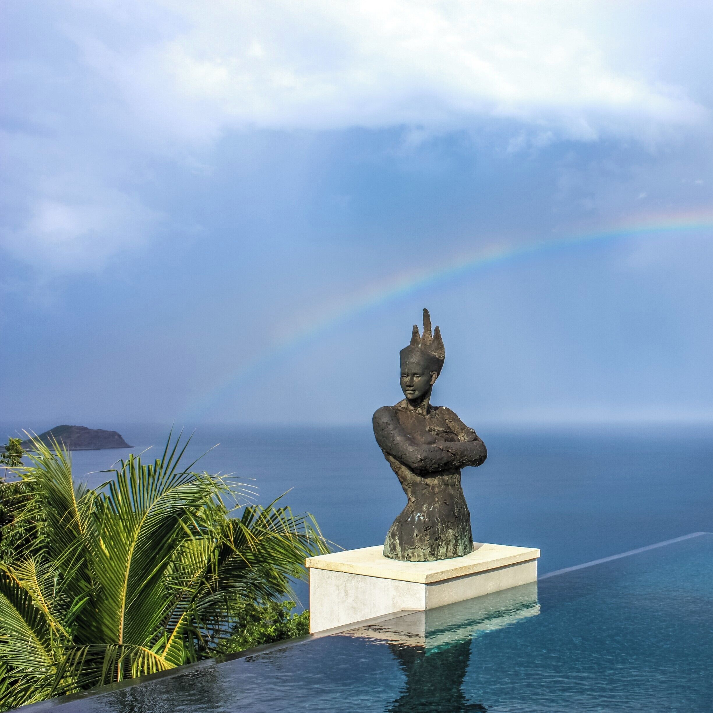The goddess by the swimming pool at this mind-blowing hilltop villa on Canouan Island.