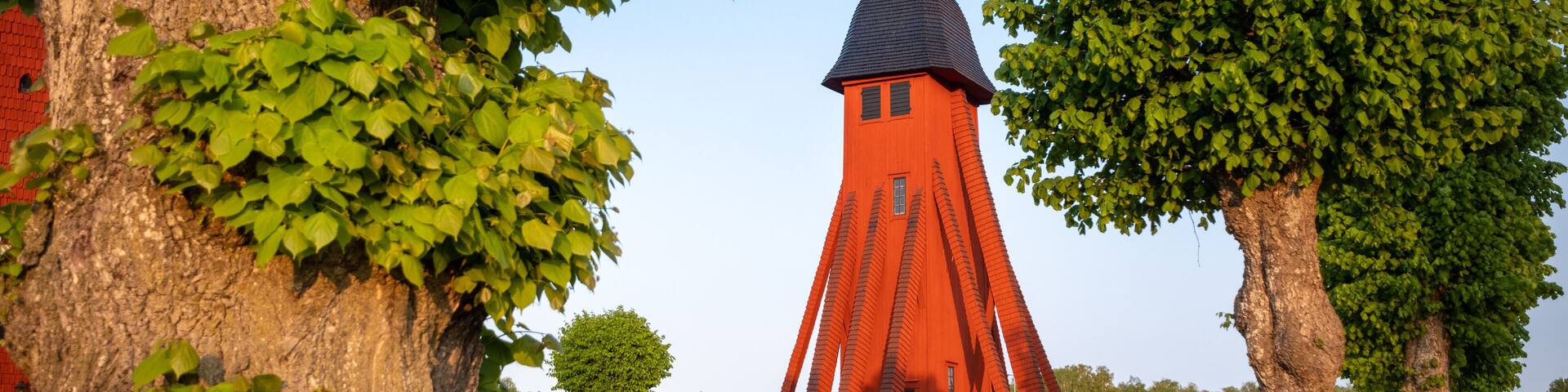 Red old Mellby church in Sweden
