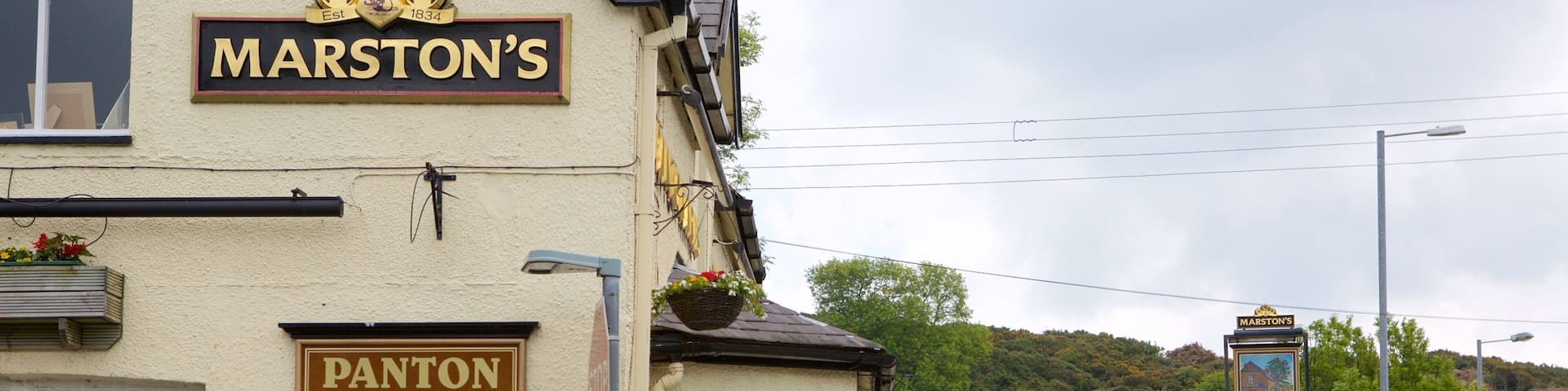 Pentraeth showing signage and dining out