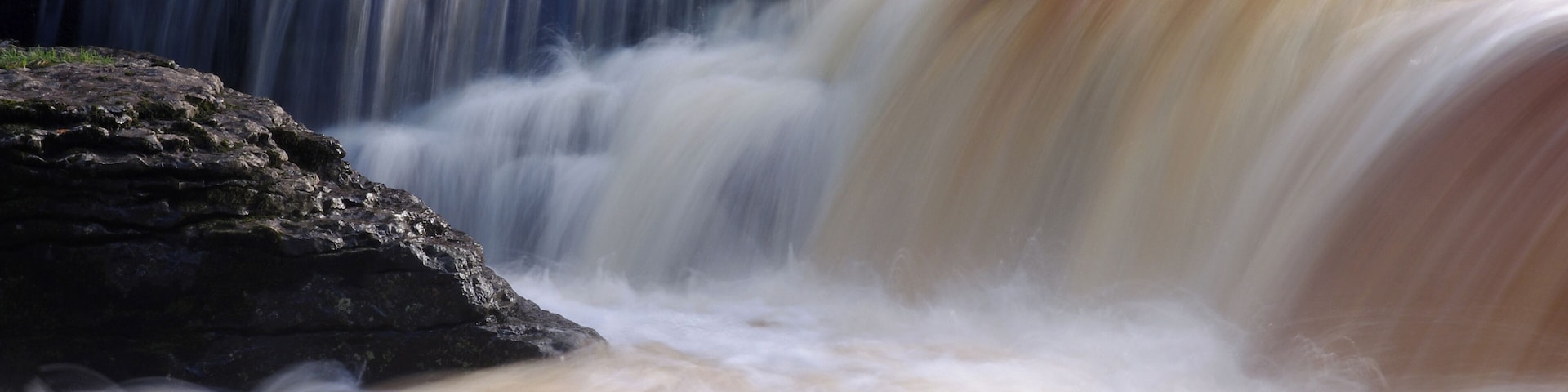 Long exposure photo of the lower Aysgarth Falls in Yorkshire.