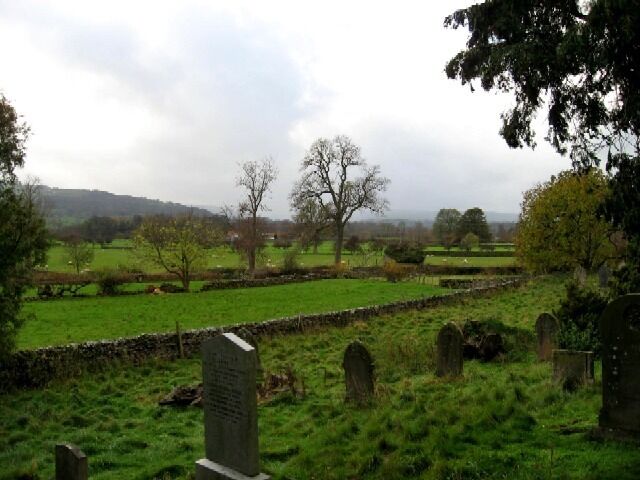 Wensleydale As seen from the churchyard of Redmire Parish Church.