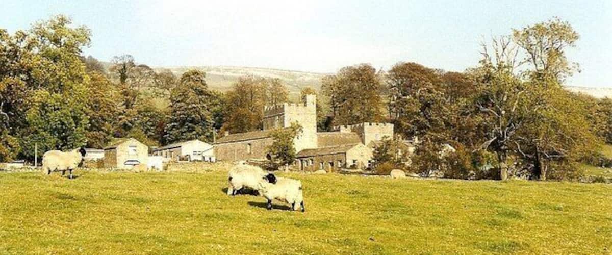 Nappa Hall Fortified house built 1450-1459 seen from the footpath