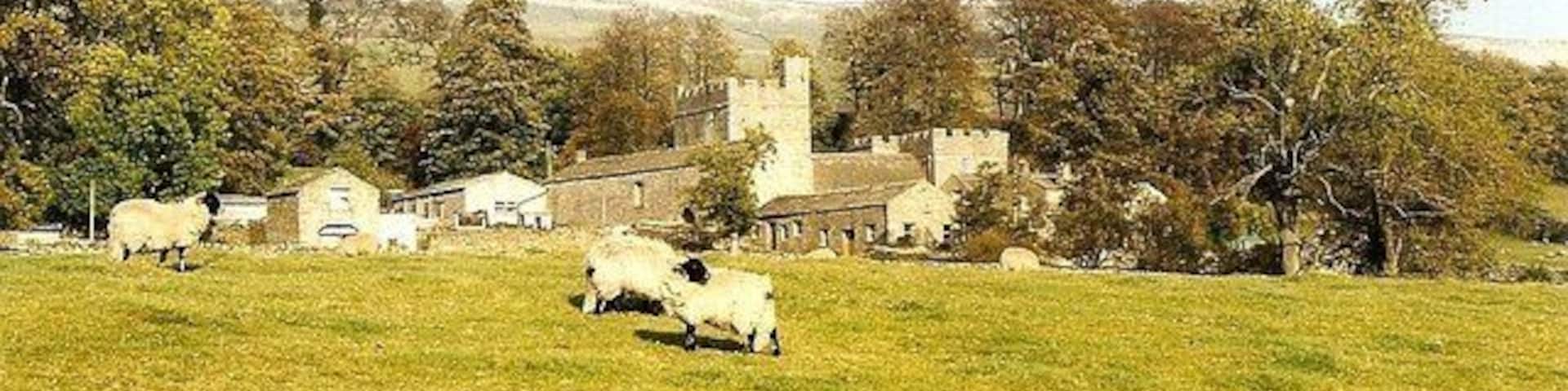 Nappa Hall Fortified house built 1450-1459 seen from the footpath