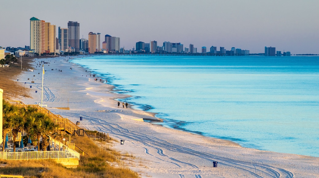 Panama City Beach coastline at sunset, Florida.