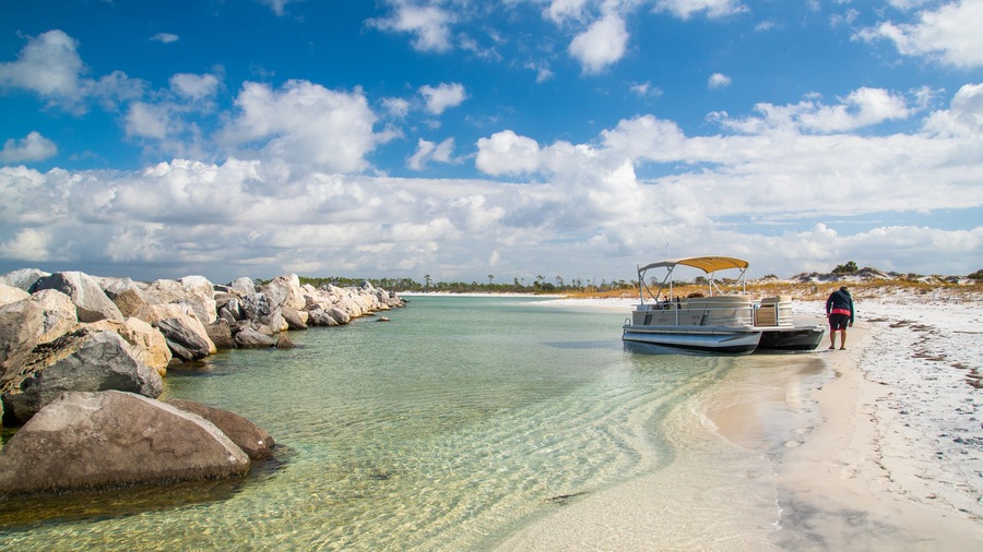 Florida Panhandle featuring general coastal views and a beach