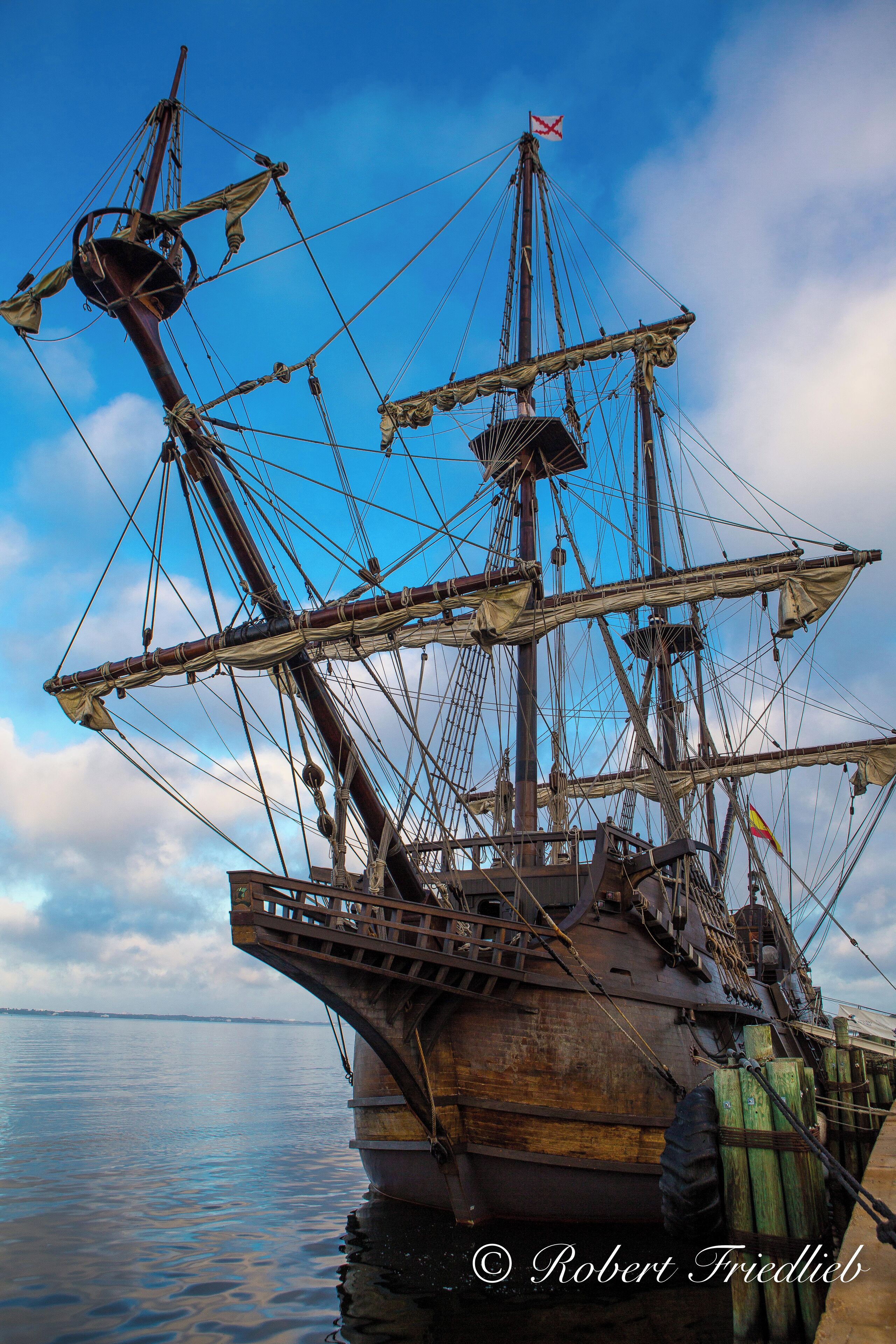 El Galeon sitting pier side in Panama City Florida