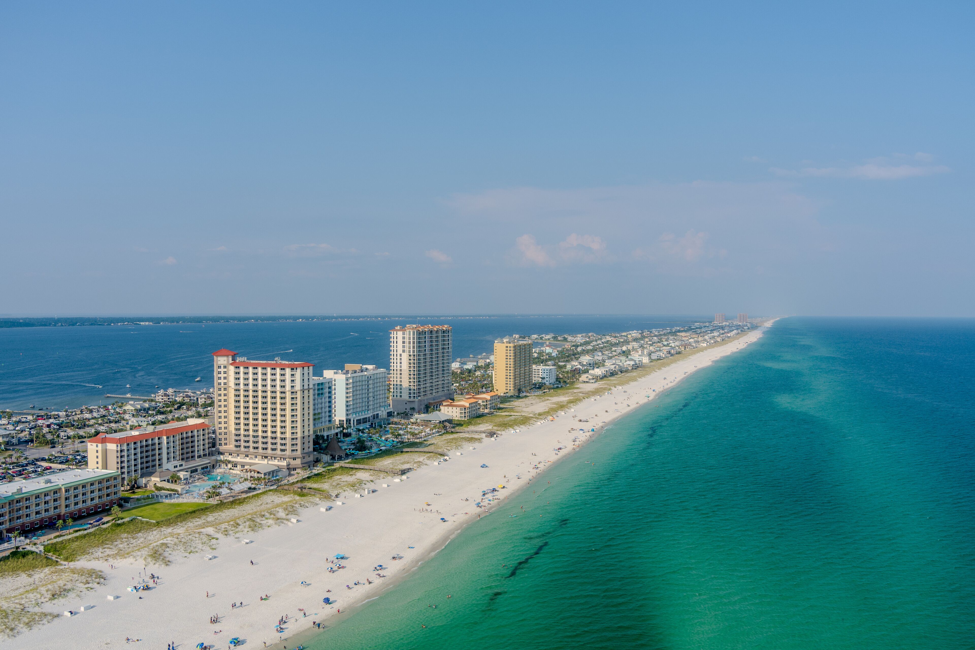 Aerial view of Pensacola Beach