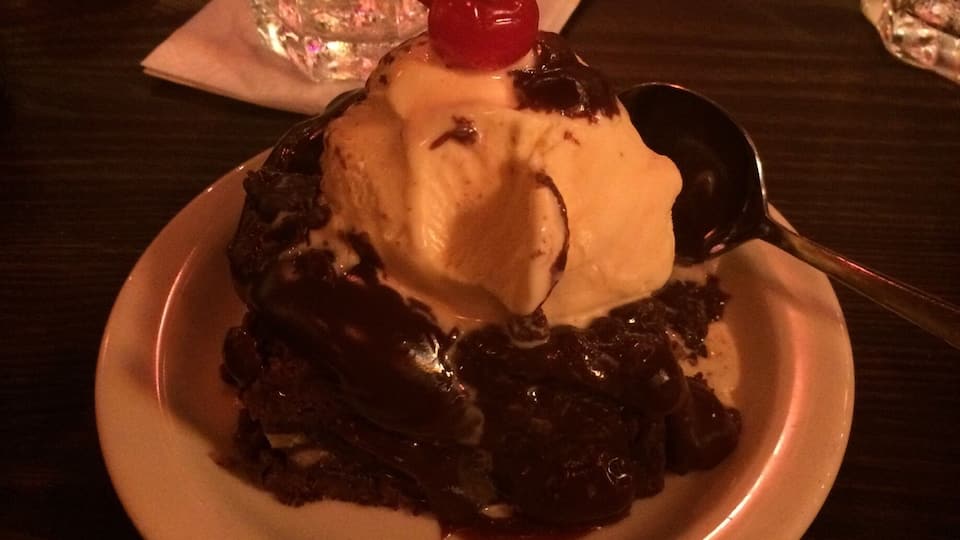 Fudge brownie a la mode. Yummy. Foodie.