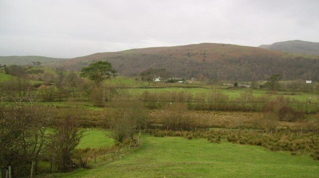 Tower Brow and Moor Farm On the road to Torver looking towards the buildings of Moor Farm. Torver High Common in the background