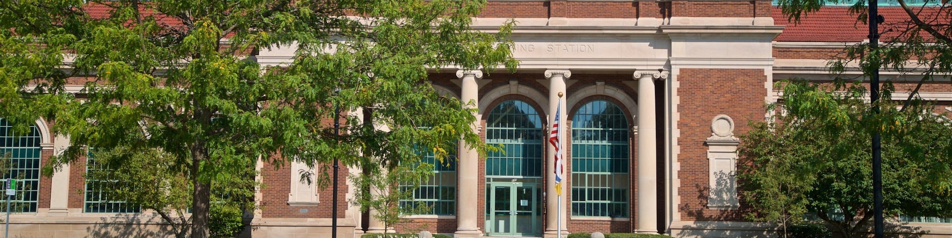 South Bend which includes heritage architecture and a garden