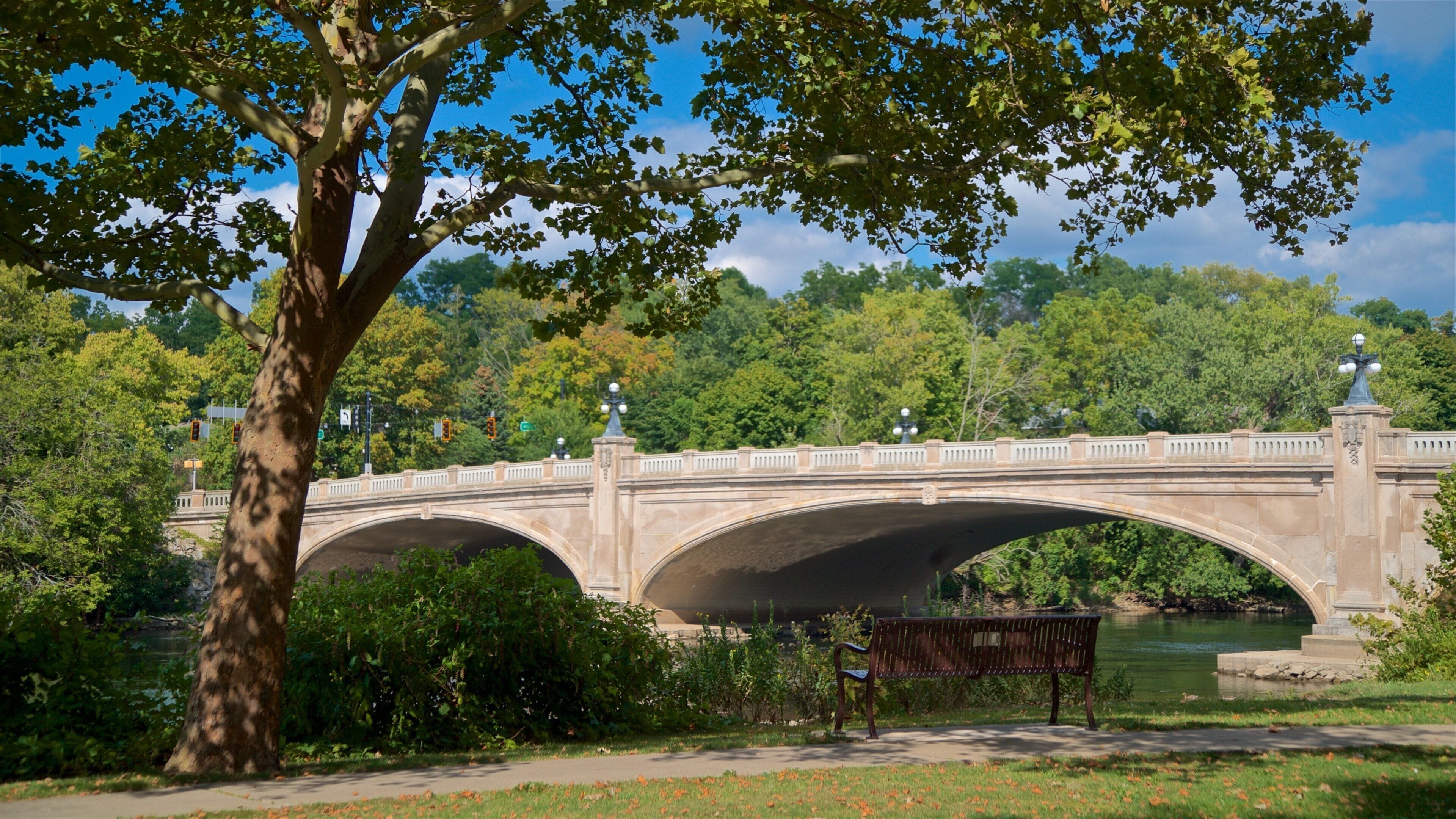 South Bend qui includes pont, rivière ou ruisseau et jardin
