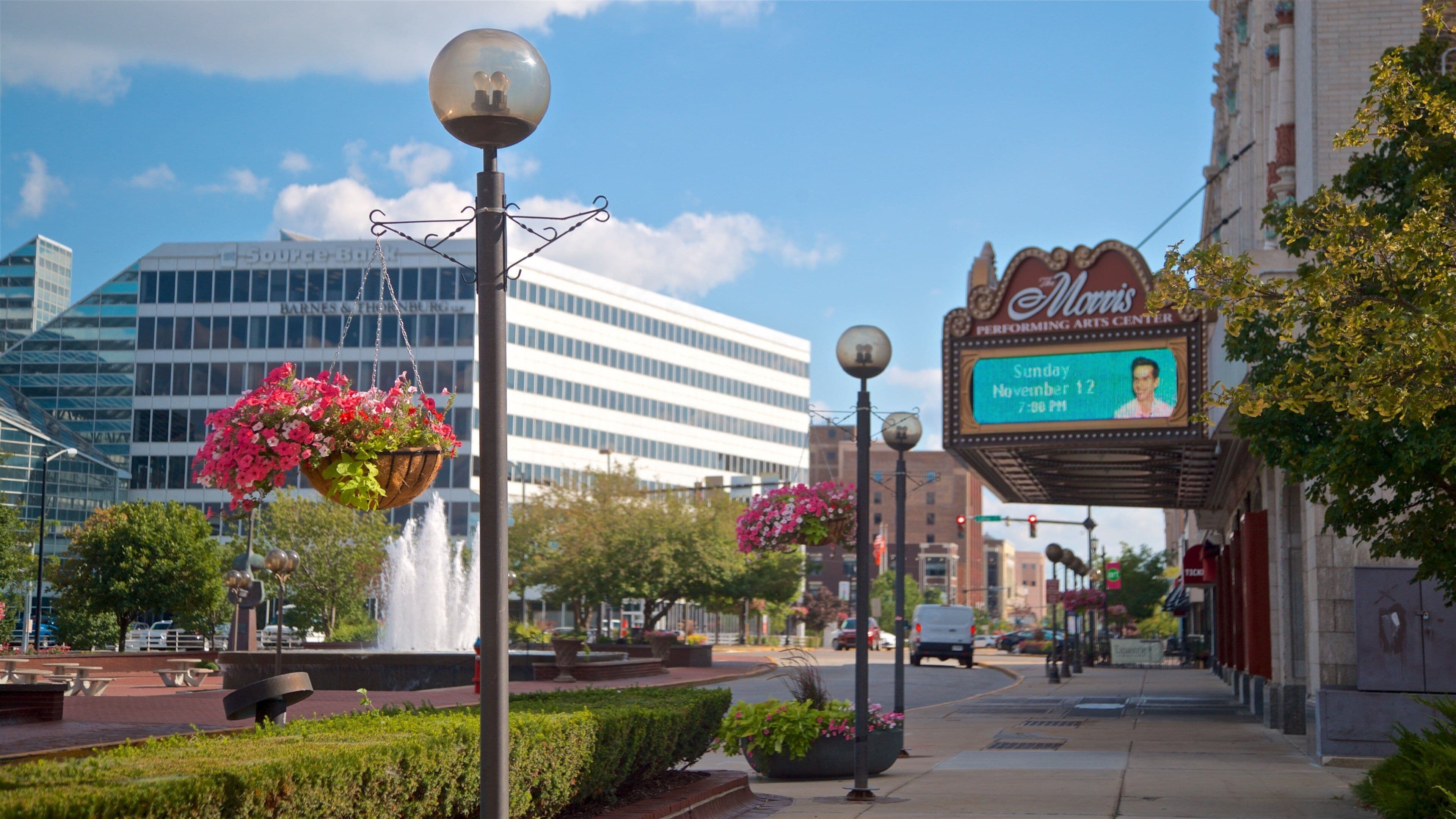 South Bend which includes signage and flowers