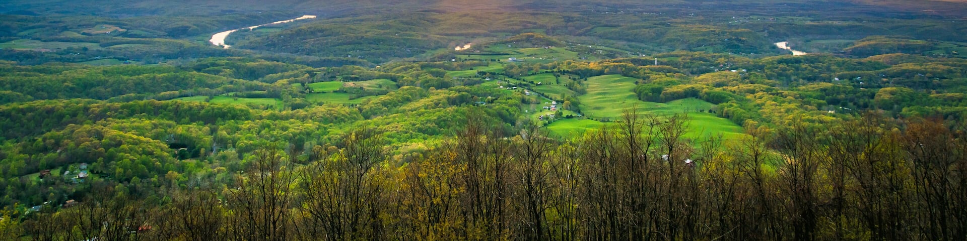 Sunset over the Shenandoah Valley from Skyline Drive in Shenando